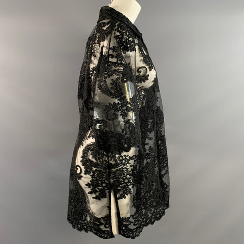 KITH Size L Black Lace Short Sleeve Shirt