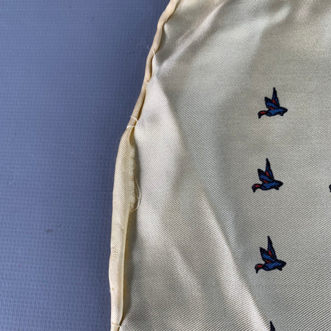 TURNBULL & ASSER Yellow Blue Birds Silk Pocket Square
