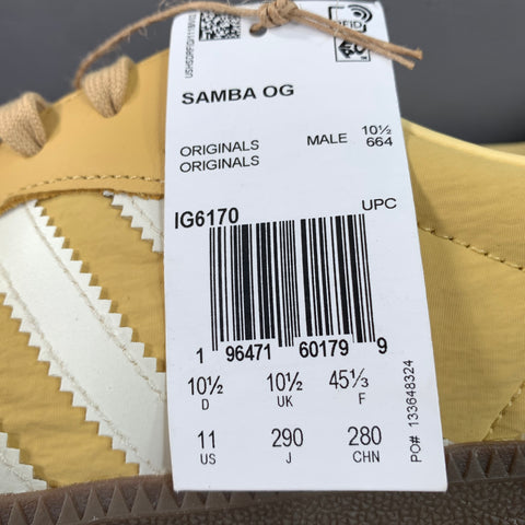 ADIDAS Size 11 Yellow White Brown Stripe Nylon Runner Sneakers