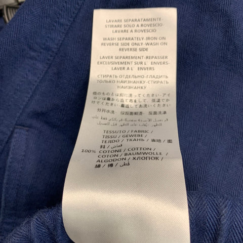 GUCCI Size XL Navy Cotton Large Pockets Drawstring Casual Pants