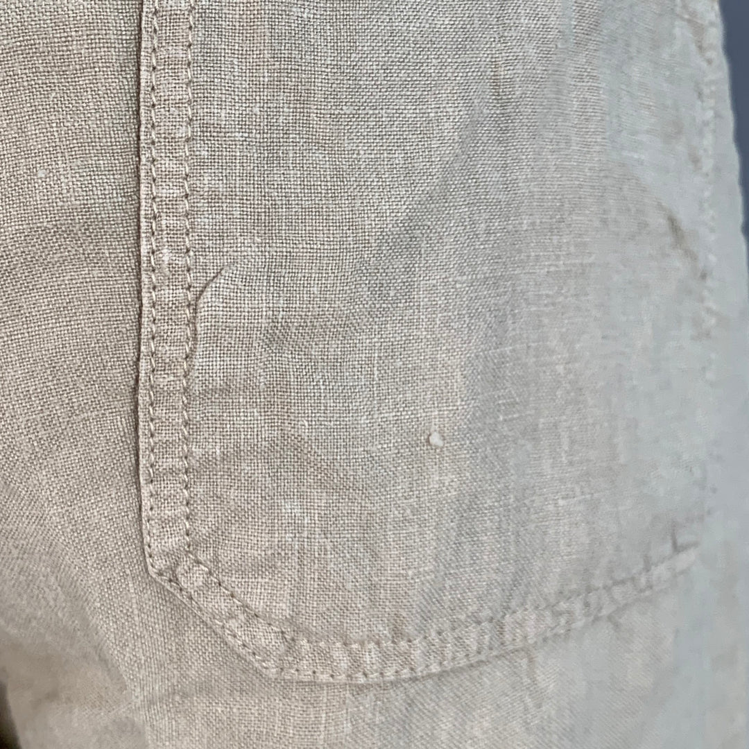 HARTFORD Size 32 Tan Linen Drawstring Shorts