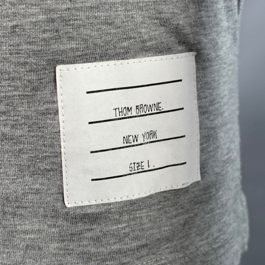 THOM BROWNE Size S Grey Cotton Crew Neck Long Sleeve T-shirt