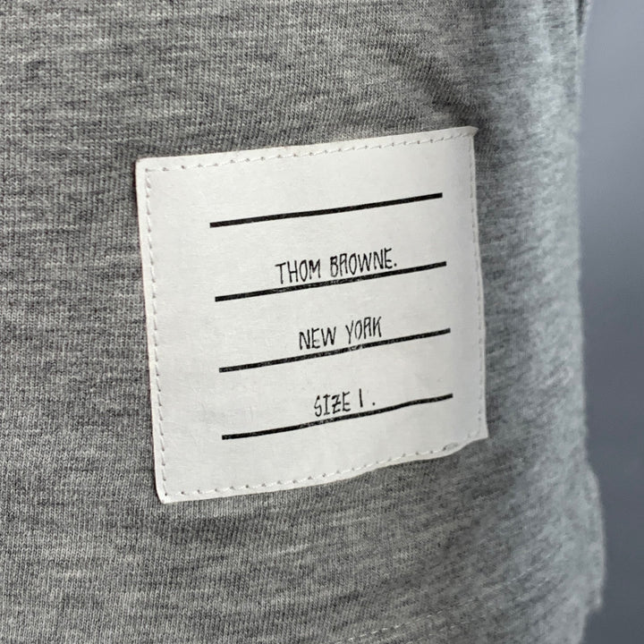 THOM BROWNE Size S Grey Cotton Crew Neck Long Sleeve T-shirt