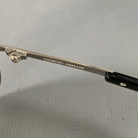 GIORGIO ARMANI Lunettes de soleil miroir en métal argenté et noir