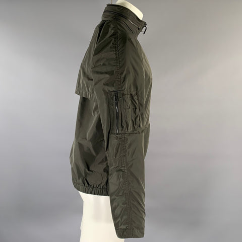 ALEXANDER WANG Chest Size M Green Olive Shimmery Polyester Windbreaker Jacket