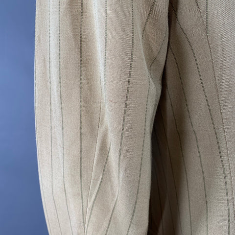 PRADA Size 44 Regular Tan Brown Pinstripe Viscose Linen Sport Coat