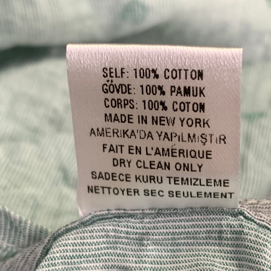 OPENING CEREMONY Size M Grey Mint Color Block Cotton Long Sleeve Shirt