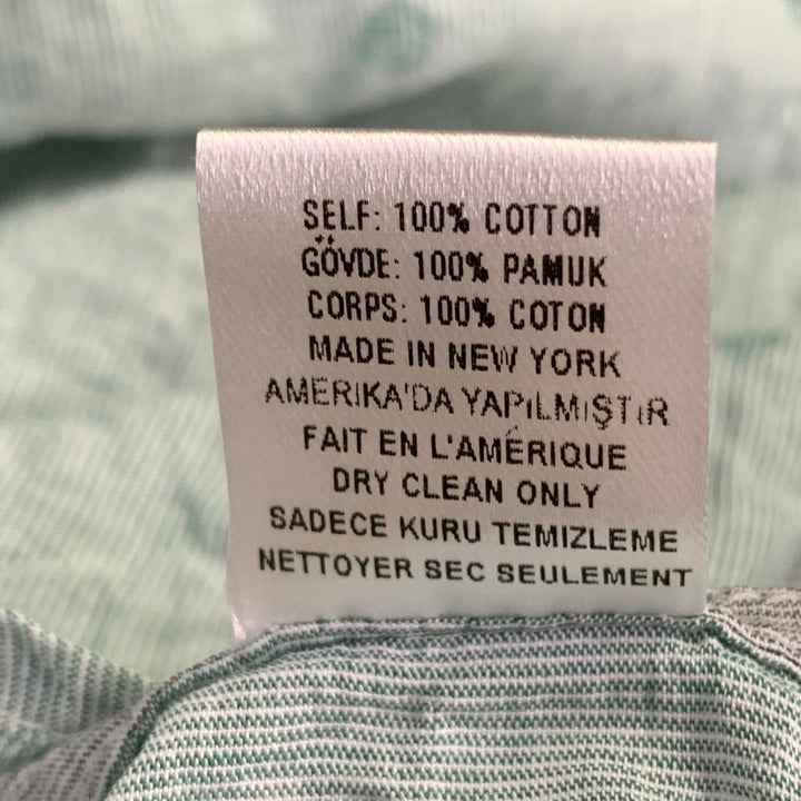 OPENING CEREMONY Size M Grey Mint Color Block Cotton Long Sleeve Shirt