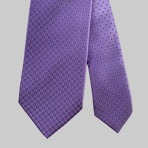 DOLCEPUNTA Purple Blue Polka Dot Silk Tie