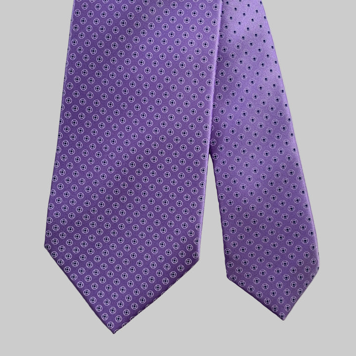 DOLCEPUNTA Purple Blue Polka Dot Silk Tie