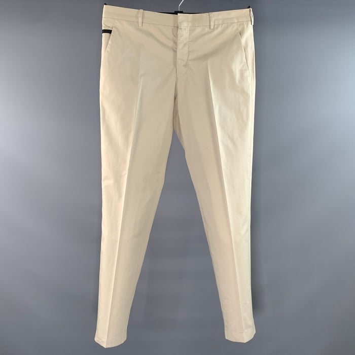 PRADA Size 32 Cream Solid Cotton Button Fly Dress Pants