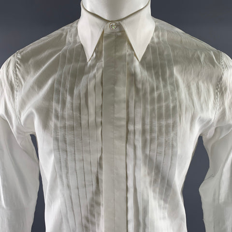 ALEXANDER MCQUEEN Size M White Cotton Tuxedo Frech Cuff Long Sleeve Shirt