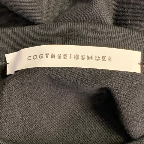 COGTHEBIGSMOKE One Size Black Cotton Oversized Crew Neck Sweatshirt Casual Top