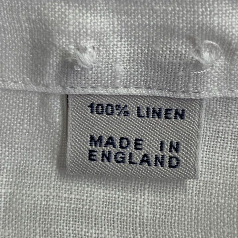 DRAKES LONDON Size M White Linen Cutaway Long Sleeve Shirt