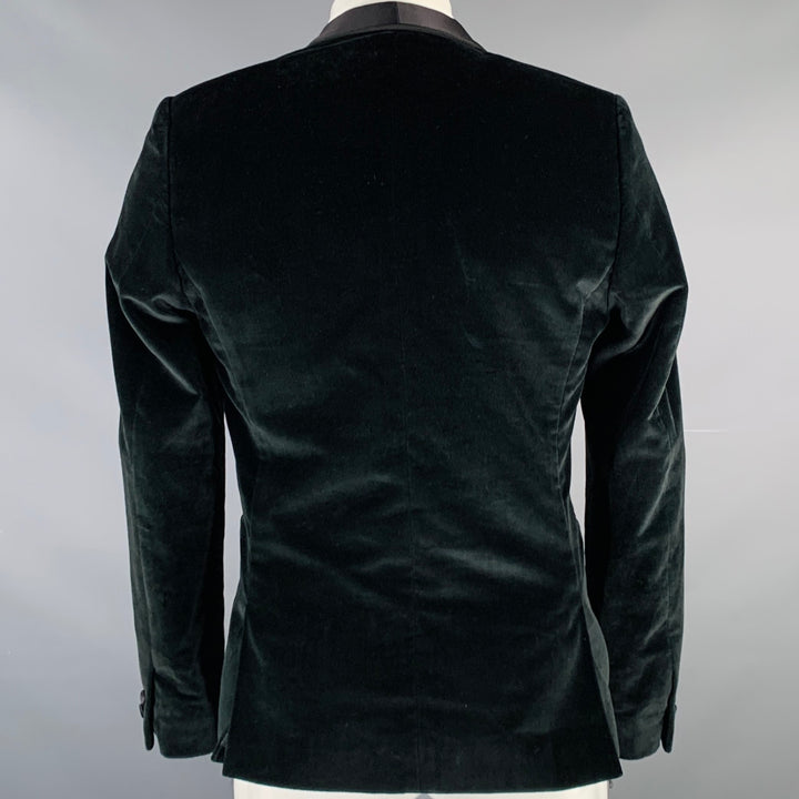 THE KOOPLES Size 38 Black Velvet Cotton Velvet Shawl Sport Coat