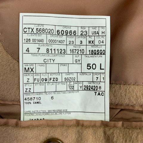 Z ZEGNA Size 40 Long Beige Camel Hair Single breasted Sport Coat