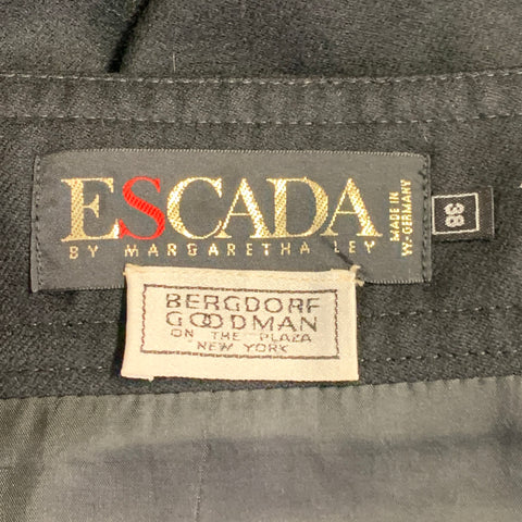 Jupe crayon boutonnée en laine vierge noire ESCADA Taille M