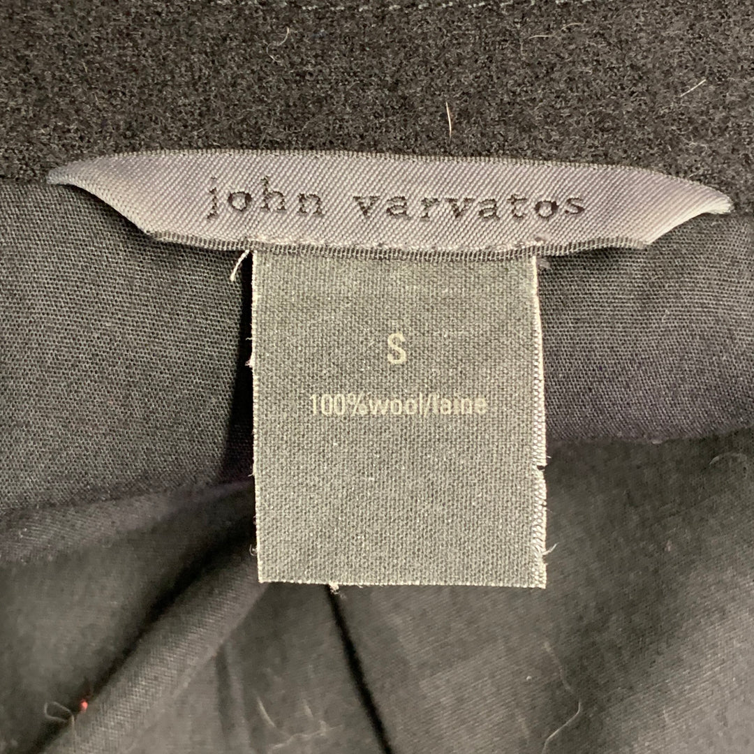 JOHN VARVATOS Size S Black Wool Zip Buttons Jacket