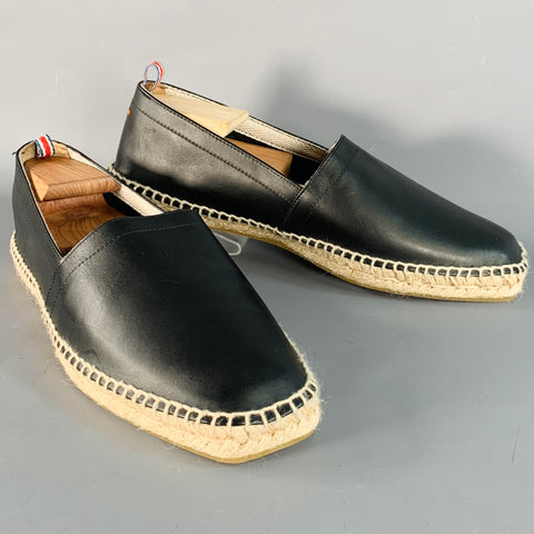CASTANER Size 11 Black Beige Leather Espadrille Sneakers