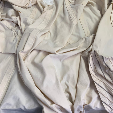 MATSUDA Vintage Size XXL Beige Herringbone Cotton Hidden Buttons Belted Coat