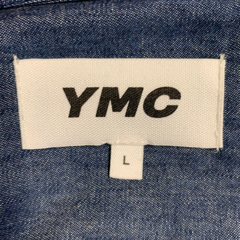 YMC Size L Blue Red Embroidery Cotton Zip Up Jacket