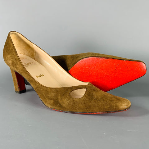 CHRISTIAN LOUBOUTIN Size 6.5 Brown Suede Heels Pumps