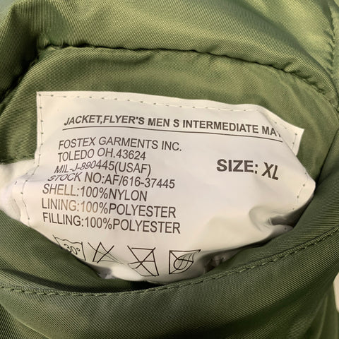 FOSTEX Size XL Green Orange Nylon Bomber Jacket
