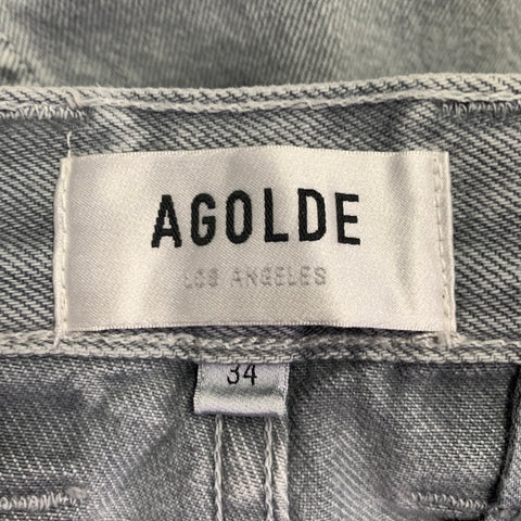 AGOLDE Size 34 Rex Grey Cotton Denim Cargo Shorts