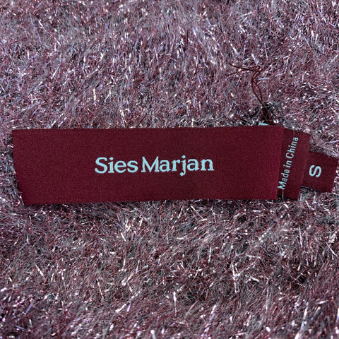 SIES MARJAN Size S Pink Polyamide Blend Metallic Crew Neck Pullover