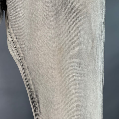 DOLCE & GABBANA Size 30 Grey Cotton Blend Twill Skinny Zip Fly Jeans