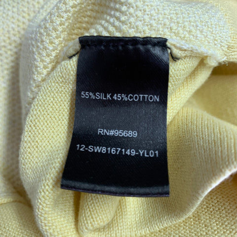 TODD SNYDER Size M Yellow Textured Silk Cotton Short Sleeve Shirt