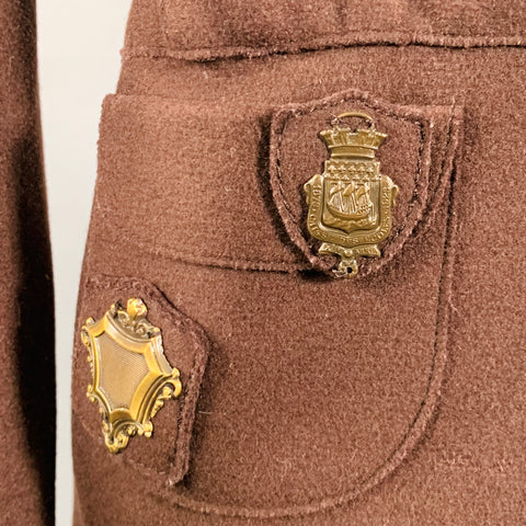 MIU MIU Size 8 Brown Wool Nylon Pleated Skirt Suit