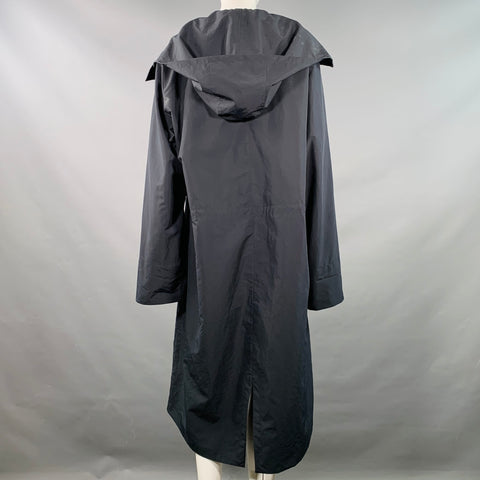 JIL SANDER Size XS Navy Polyester Hooded Zip Up Coat
