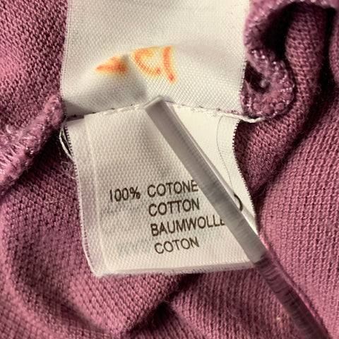 BRUNELLO CUCINELLI Size L Purple White Color Block Cotton Polo