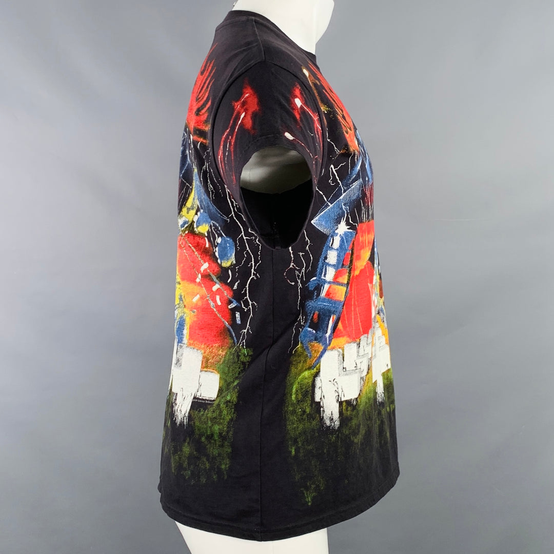 R13 Size XS Metallica Black Multi Color Rock Concert Cotton Crew Neck T-shirt