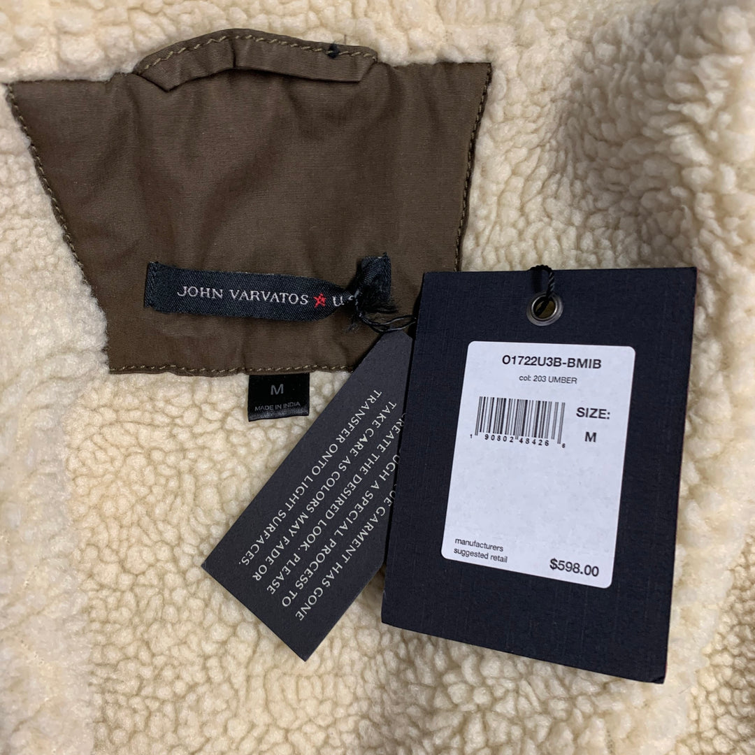 JOHN VARVATOS STAR USA Size M Brown Cotton Blend Hooded Coat