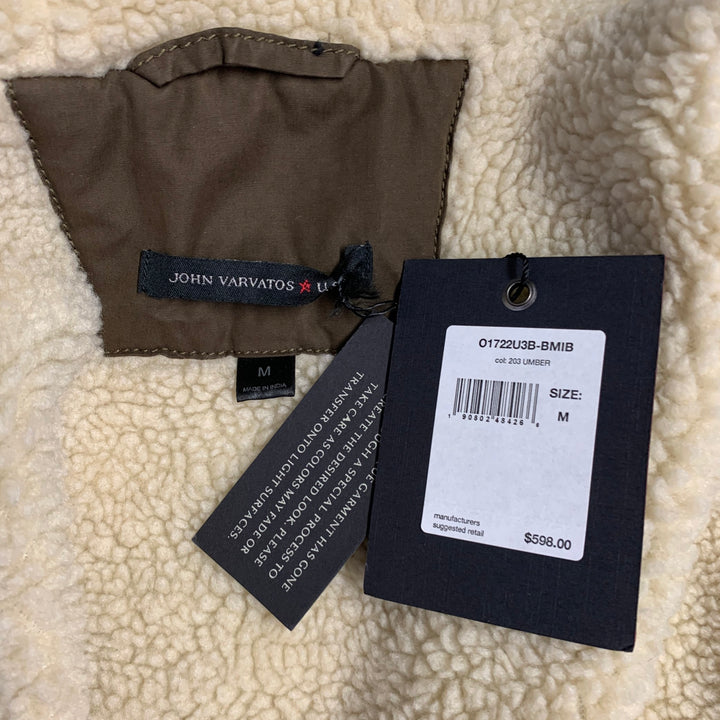 JOHN VARVATOS STAR USA Size M Brown Cotton Blend Hooded Coat