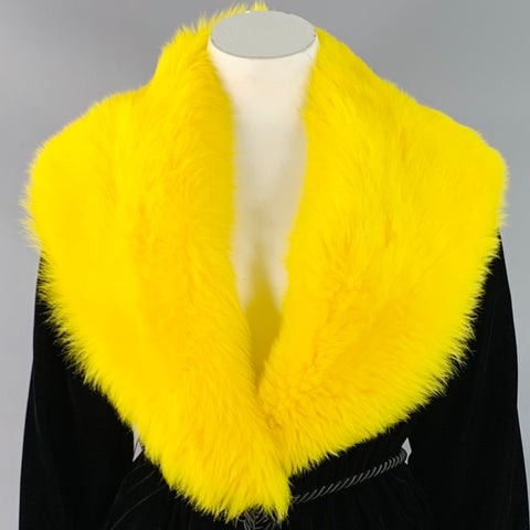 RALPH LAUREN COLLECTION AH19 Taille 44 Robe-manteau en velours noir et jaune
