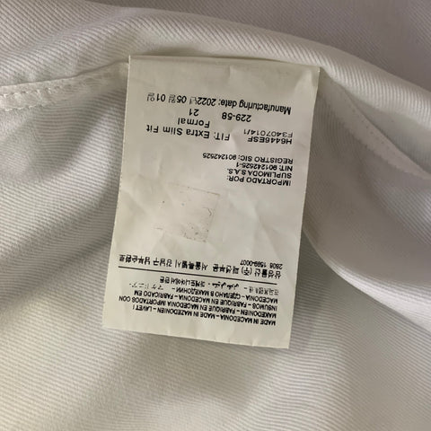 SUIT SUPPLY Size S White Solid Cotton Button Down Long Sleeve Shirt