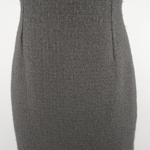 VERSUS by GIANNI VERSACE Size 4 Black Wool Blend Tweed Asymmetrical Dress