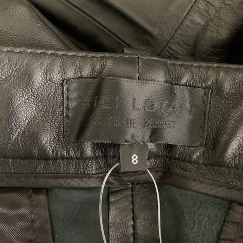NILI LOTAN Size 8 Black Leather Lambskin Casual Pants