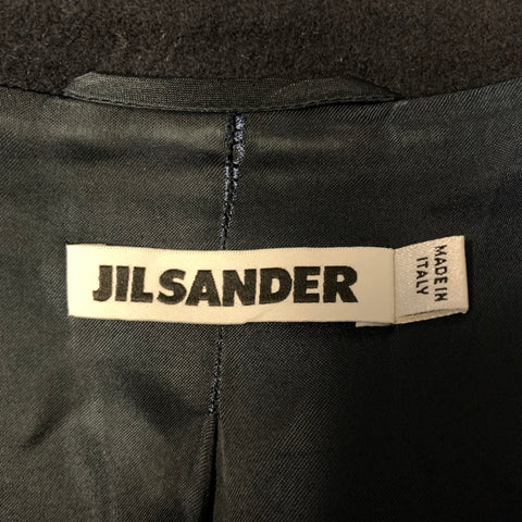 JIL SANDER FW2002 Size 2 Navy Wool Blend Trench Coat