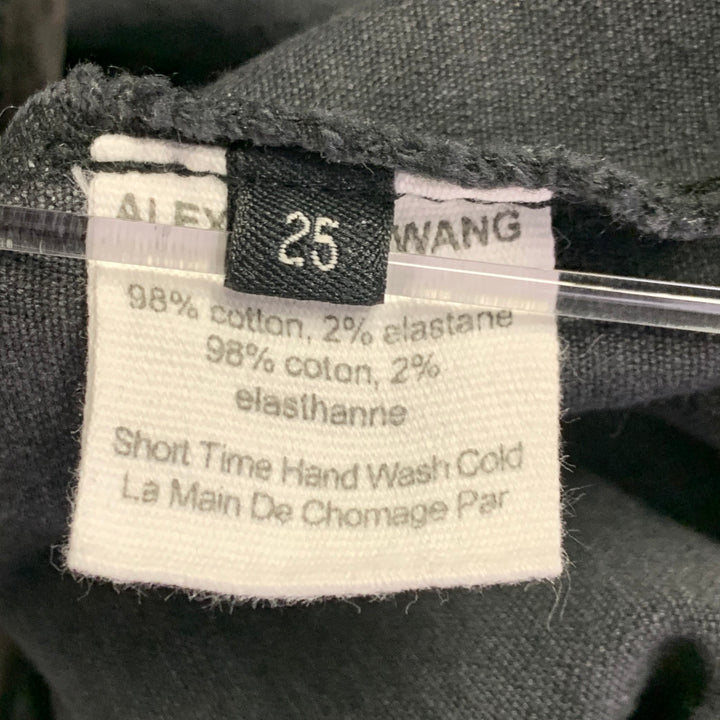 ALEXANDER WANG Size 25 Grey Charcoal Cotton Blend Flared Zip Casual Pants