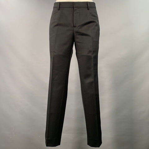 BURBERRY PRORSUM Size 36 Black Wool Mohair Silk Notch Lapel Suit