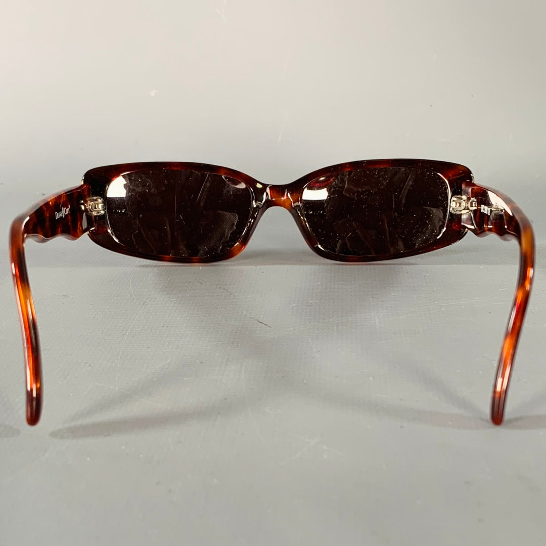 DIANE CAPT Gold Tortoiseshell Acetate Rhinestones Sunglasses