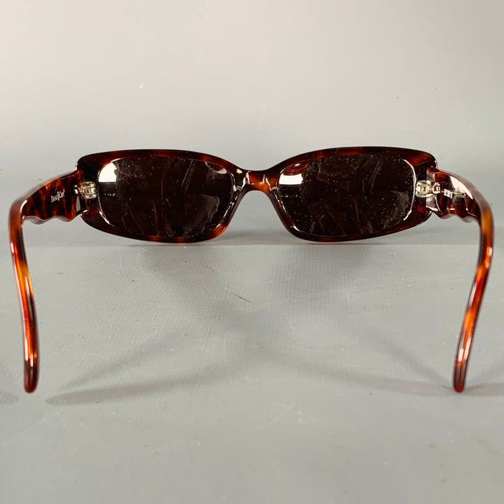 DIANE CAPT Gold Tortoiseshell Acetate Rhinestones Sunglasses
