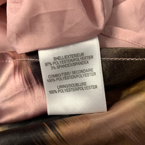 BADGLEY MISCHKA Size 4 Pink Mauve Polyester Spandex Brush Strokes Halter Dress
