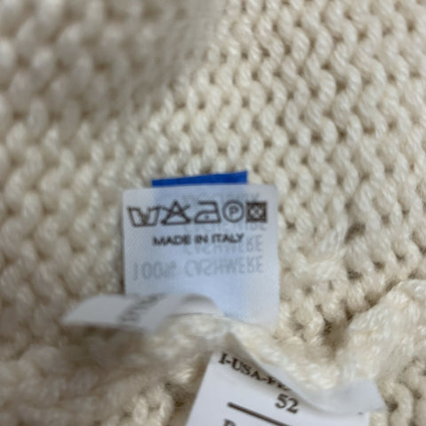 BRUNELLO CUCINELLI Taille L Pull en Cachemire Tricoté Col Montant Beige