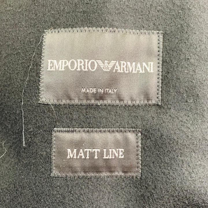 EMPORIO ARMANI Size 40 Black Virgin Wool Double Panel Hook Eye Coat