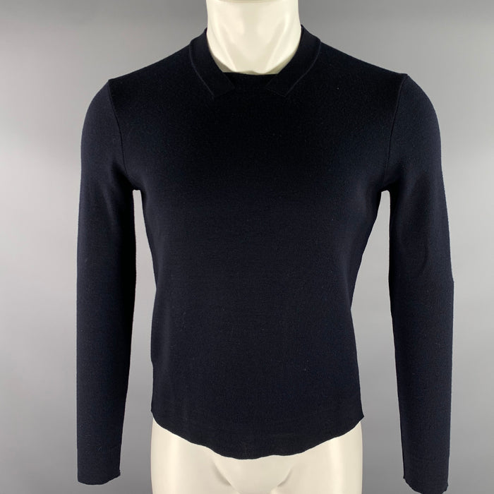 JIL SANDER Size XS Navy Knit Ribbed Pullover